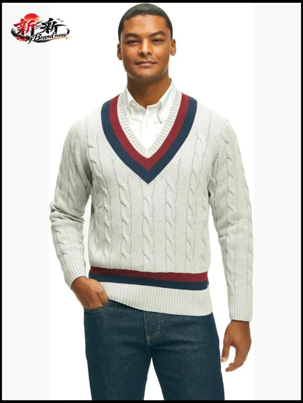 Supima Cotton Half-Zip Pullover Sweater Mock Neck